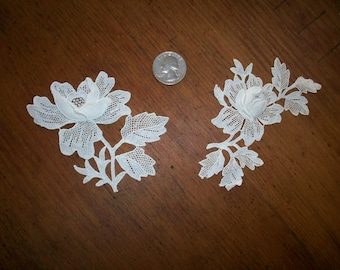 1-1920s antique lace applique rose