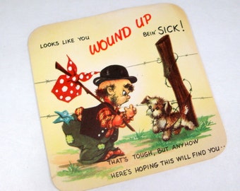 Vintage Get Well Greeting Card, Mid Century, Funny, Mid Century (1592-09)