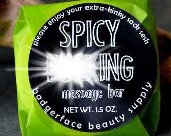 Warming Massage Bar. Spicy F*cking Massage Bar. Funny Gift. Massage Therapy. Natural Skin Products. Profanity. Muscle Rub. Funny Couples.