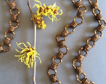 Vintage Twist Chain, Antique Brass Chain, XL Fancy Chain