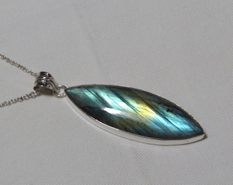 Labradorite pendant - Natural Flashy Color Pendant Marquise shape Pendant