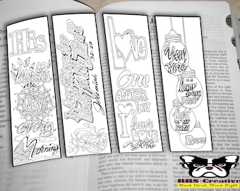 Unique DIY Bible Journal Coloring Bookmarks with Doodles and Verses_HighQuality Printable for Bible journaling