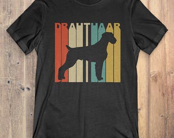 Drahthaar Dog T-Shirt Gift: Vintage Style Drahthaar Silhouette