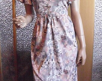 Mauve and Gray Floral Dress Size Medium
