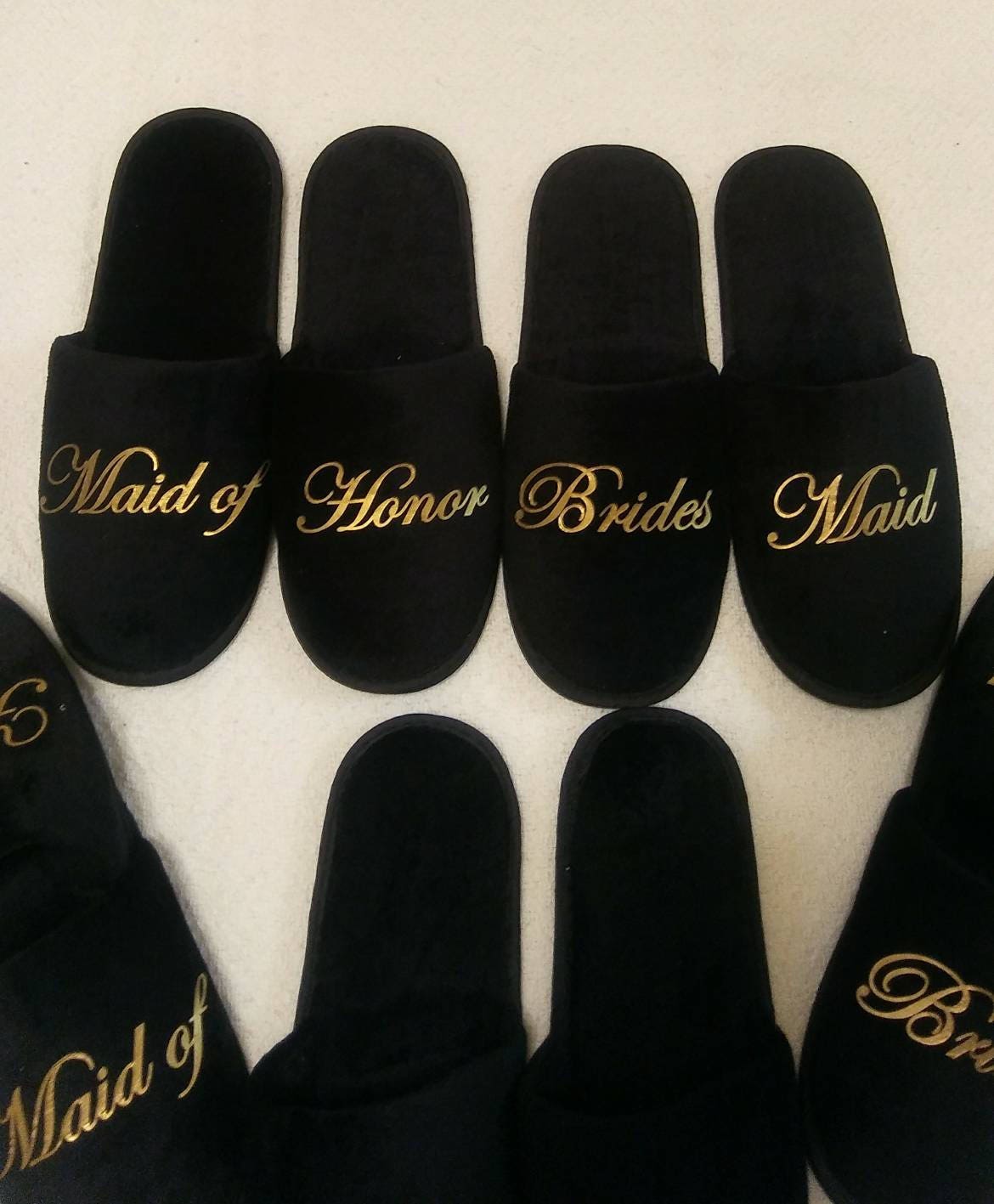 Bridesmaids Gift Set of 5 Bridal Party Slippers Bridesmaid Slippers