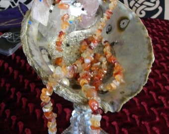 Carnelian Quartz Crystal Necklace