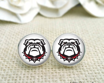 University of Georgia Earrings, Georgia Bulldog Earrings, UGA Jewelry, UGA Earrings
