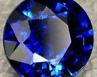 AAA Rated Hundcut Bright Lab Created Blue Sapphire Corundum Round Gemstone Flame fusion (3-18mm) Niharika Gems