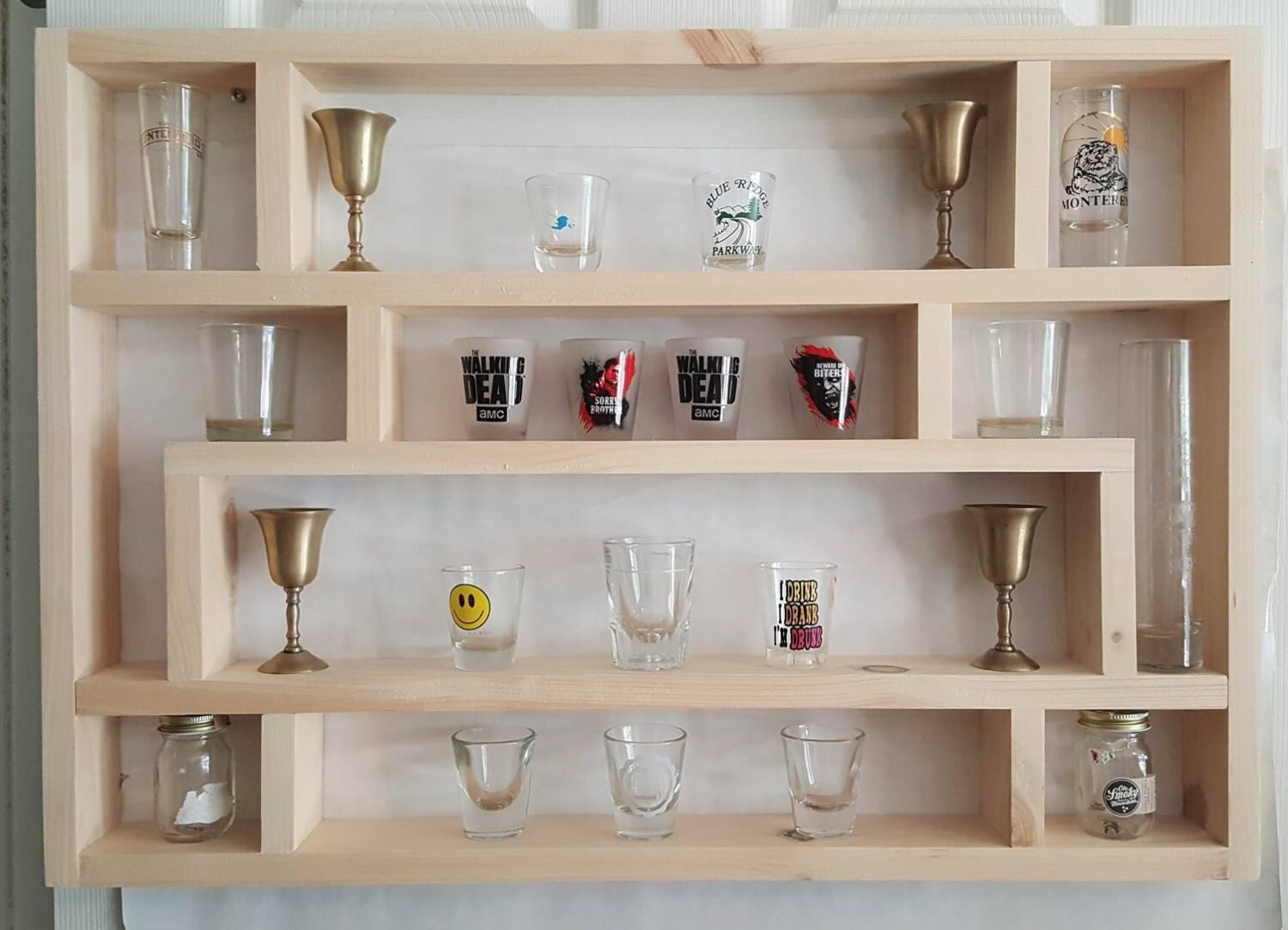 No. 4 Handmade Collectible Display Shelf Shot Glass Hot