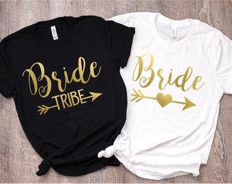 Bachelorette Party Shirts/ Bridal Party Shirts/ Bachelorette Shirts/ Bride Tribe/ Bride Tribe Tanks/ Gold/ Bride Shirt/ Bridesmaid Gift
