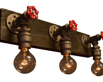 Industrial chic - bathroom fixture - home light -house light - wall fixture - wall light - bathroom decor - industrial vanity - boho chic