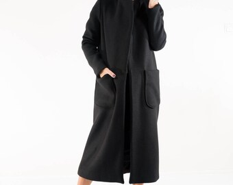 Black winter coat | Etsy
