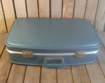 Vintage Blue Luggage, Old Blue Suitcase