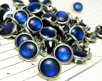 24 Cobalt Blue Cowgirl Snaps Pearl Prong Western Snaps