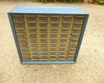 Akro-Mils 60 drawer steel sided hardware and supply cabinet in Blue - plastic drawers in great condition no cracks or breaks