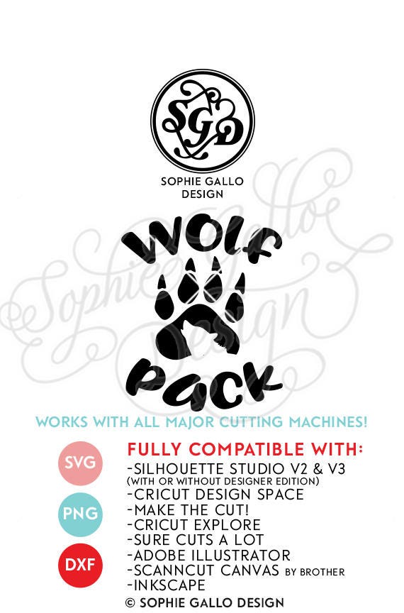 Download Wolf Pack Logo SVG DXF & PNG digital download files for