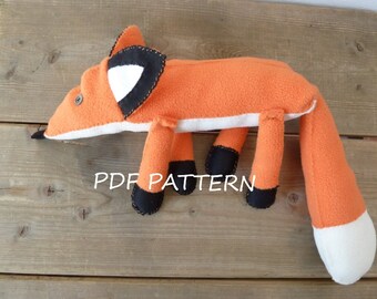 PDF Fox plush Pattern The little prince friend Stuffed animal plushie softie fox 25cm (9,8inch) long without tail petit prince No Tutorial