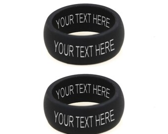His & Hers Bundle - Silicone Rings - Mens and Womens Rubber Silicone Wedding Ring Band Stackable Silicone Ring Anniversary Engagement Gifts