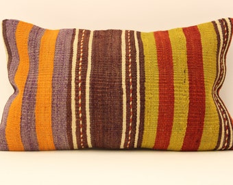 kilim pillow cover.12x20 Turkish handmade decorative home design OE-9