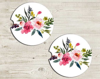 Car Coaster, Car Accessories for her, Floral Auto coaster, Coaster, Cup Holder Coaster, Gift For Her