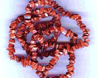 Stunning Genuine Red Jasper Chip Beads Full 36"