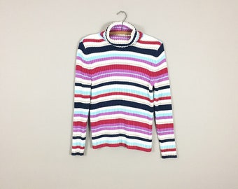 90's Knit Striped Turtleneck