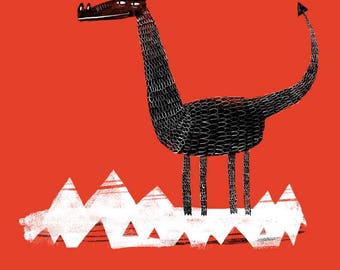 Dragon Giant - Illustration - A4 Giclee Print