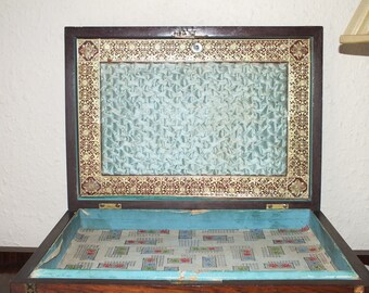 Victorian Mahogany Sewing Box with Inlaid decoration