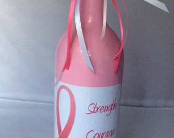 Breast Cancer Awareness Wine Bottle