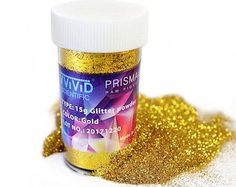 Raw Pigment Paint Additives Particles (2 Units) | Gold Metallic Glitter Pigment Powder 2 x 15g Jar | Non-Toxic Cosmetic Grade | Prisma65