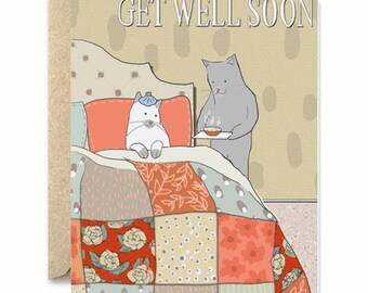Get Well Soon - Cat Greeting Card