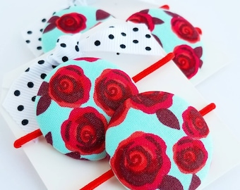red roses hair elastics hair ties for little girls hair accessories
