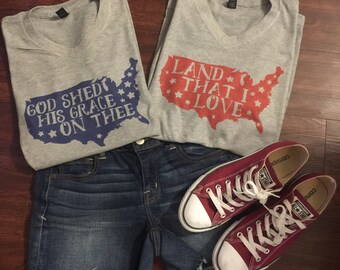 SALE - Today ONLY 18 - 4th of July Tee - Patriotic Tee - Fourth of July shirt - Patriotic shirt -USA shirt - god bless the usa tee shirt