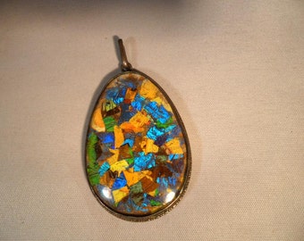 Sterling Silver Vintage Dichronic Glass Pendant