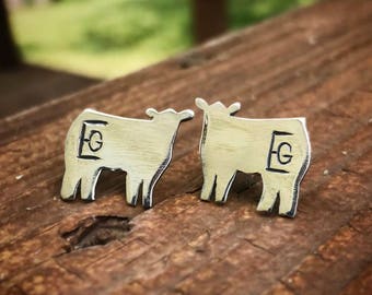 Sterling Silver Livestock Brand Earrings