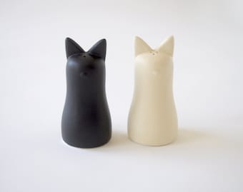 Shio Kosho Salt and Pepper Shakers - Black and Ivory Cream