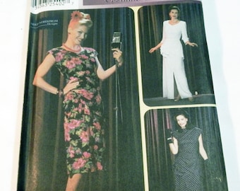 1940s style fitted dress sweetheart neckline sewing pattern Rockabilly costume Simplicity 9969 Size 14 16 18 20 Bust 36 38 40 42" UNCUT FF