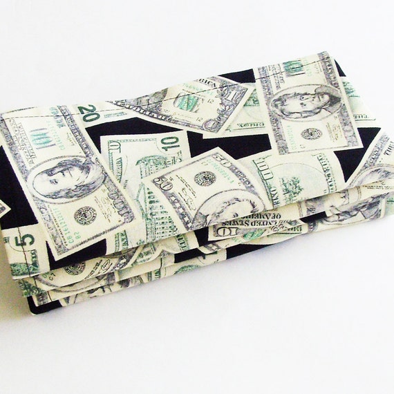 Money In Your Lap Cotton Napkins / Set of 4 / Green White