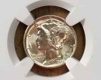 1940 10c Mercury Dime NGC MS 65 FB
