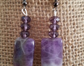 Purple earrings, everyday wearing,