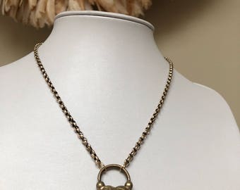 REDUCED - Antique Edwardian heart buckle padlock pendant necklace, Statement, Jewelry, Jewellery, Love Token, Gift, Birthday, Anniversary