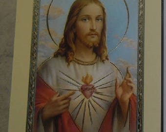 Holy picture sacred heart of Jesus 11.5 cm x 6,5 cm