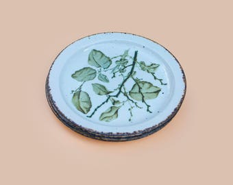 Midwinter Stonehenge 'Green Leaves' Dessert Plates (Set Of 3)