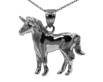 14k Black Gold Unicorn Necklace