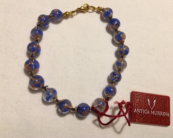 Italian Beautiful Antica Murrina Venezia Murano Glass Bracelet. New
