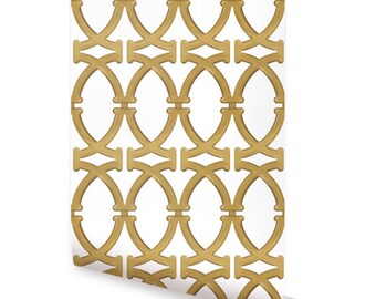 Links Gold Peel & Stick Fabric Wallpaper Repositionable