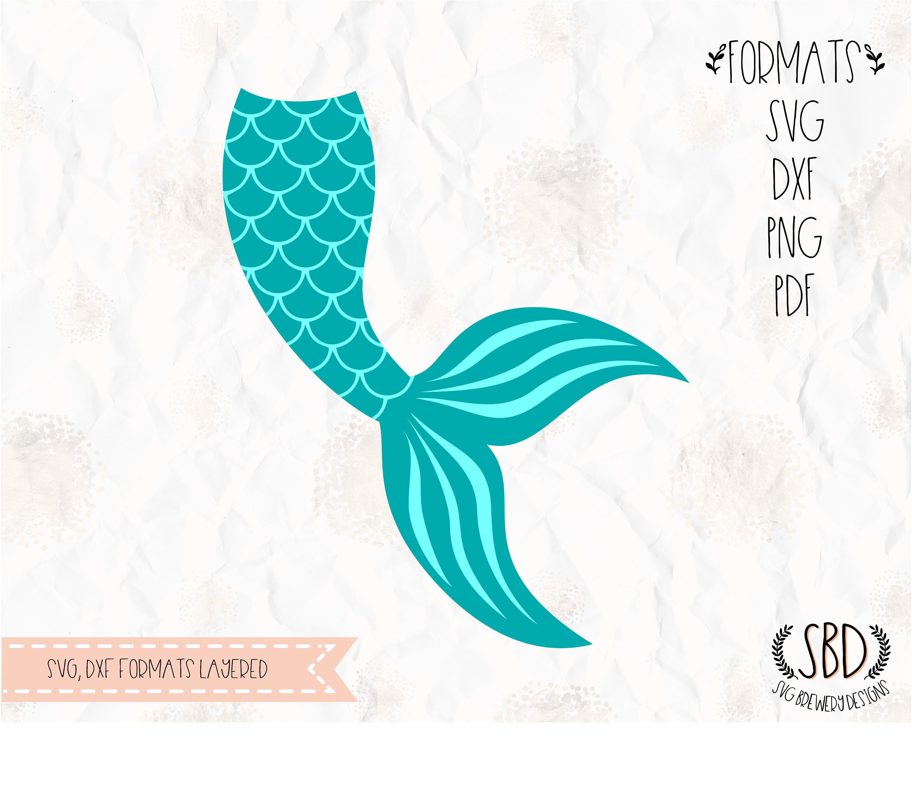 Download Mermaid tail, clam, shell SVG (layered), PNG, DXF for ...