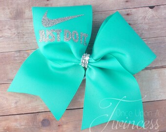 Cheer Bow - Aqua cheer bow - cheerleading bows - dance bow - softball bow - gifts for cheerleaders- gifts under 10 dollars - christmas gift