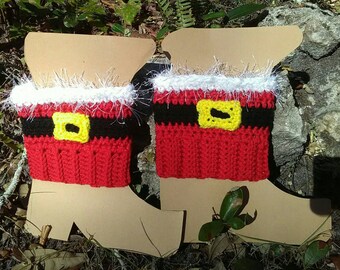 Santa Boot cuff, Santa, Holiday, boot topper, boot sock
