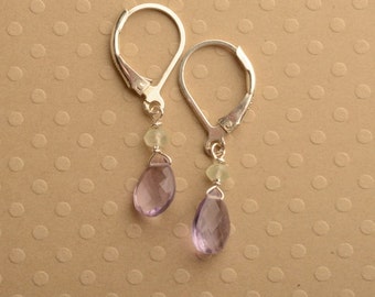 Pink Amethyst Earrings, Amethyst Gemstone Earrings, Light Purple Earrings, February Birthstone Earrings, Healing Gemstone Jewelry